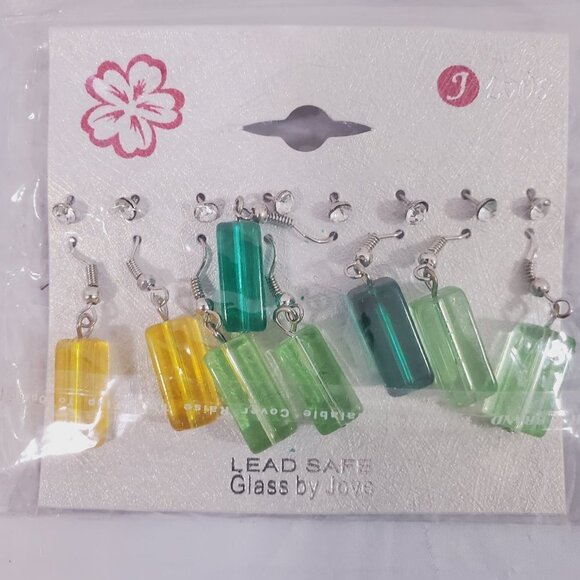 DANGLE and Stud Glass Earrings By Jove - Set of 8 Earring Pairs. - Picture 5 of 10